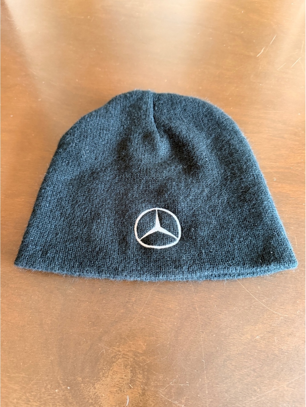 Mercedes-Benz Embroidered Black Knit Beanie Hat – Men's Small